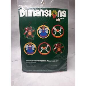 Vintage Dimensions Plastic Canvas Christmas Cutout Ornament Set 9048